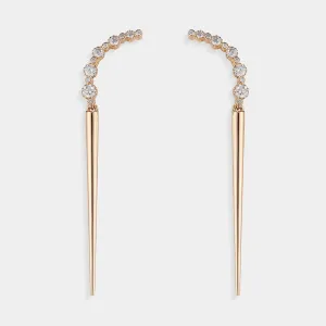 18KT YELLOW GOLD DANGLE SPIKE EARRINGS