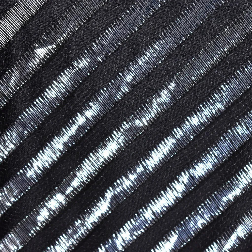 1980s Vintage Silver Stripe Disco Dress