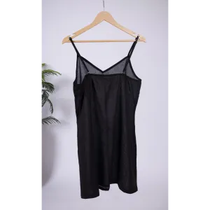 A-Line Black Cotton Slip for Dresses