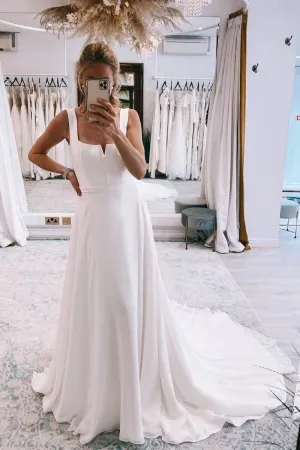 A-line Simple Wedding Dress for Brides vestido de novia de playa