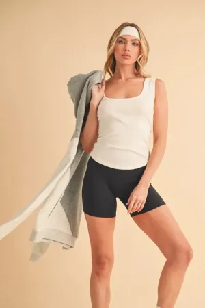Aemi Co Square Neck Wide Strap Tank