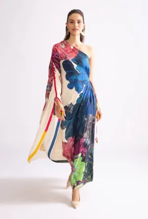 Alana asymmetric printed kaftan