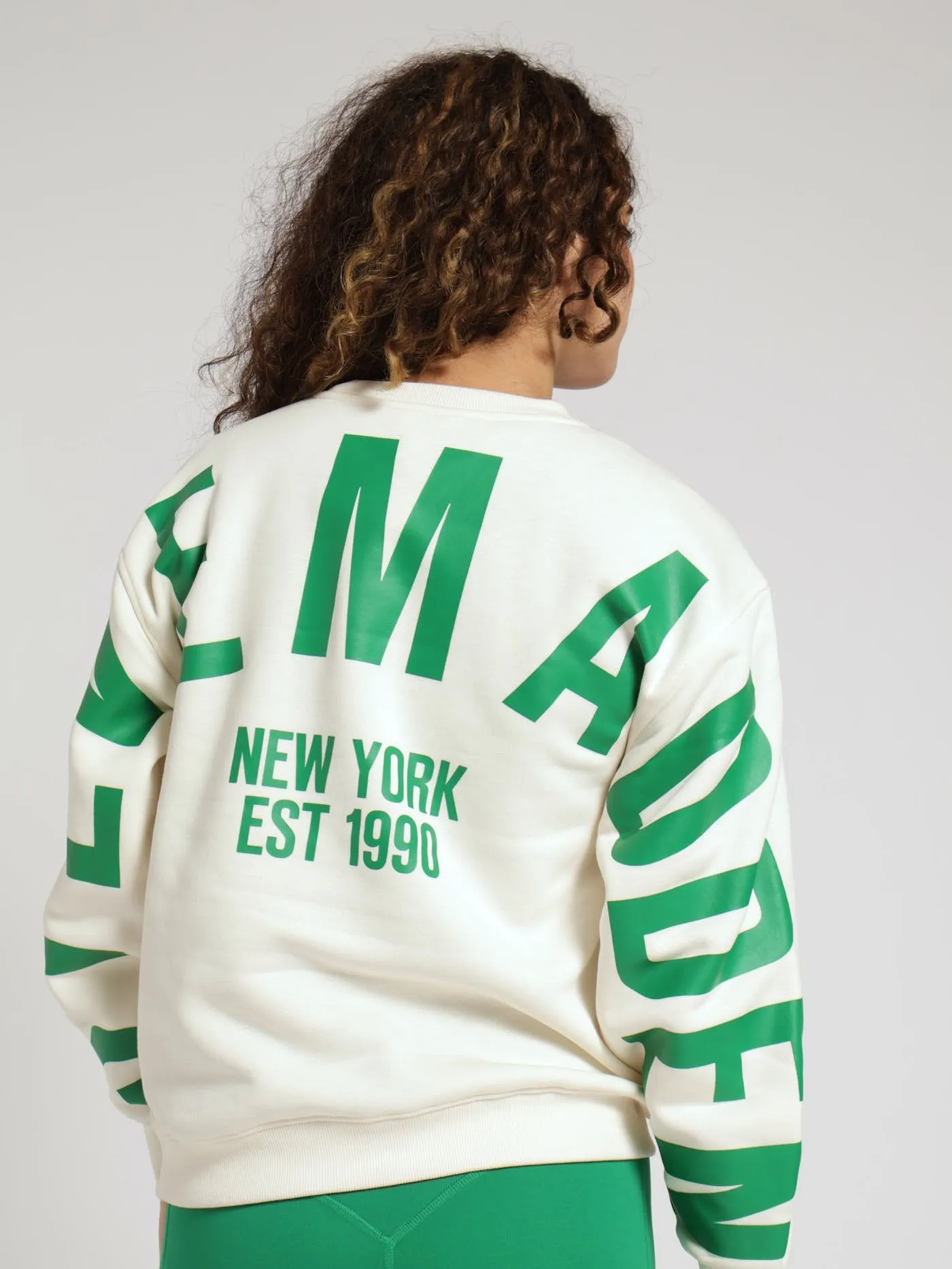 Amelia Oversized Crew Neck Fleece Sweat Top - Cream