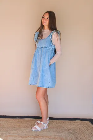 ANNEKE RUFFLE DENIM DRESS BY IVY & CO
