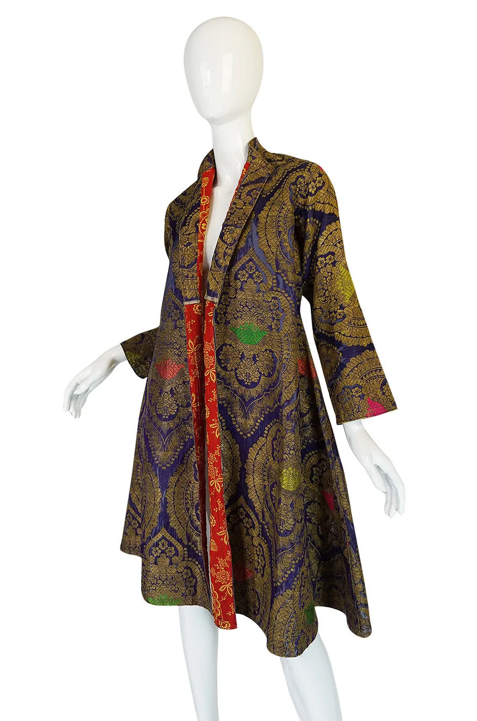 Antique 19th Century Exceptional Russian Metallic Brocade Coat