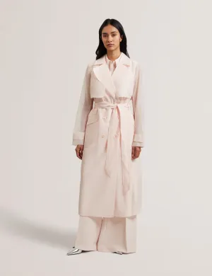 Aplysia Organza Trench Coat With Storm Flaps Pl-Pink