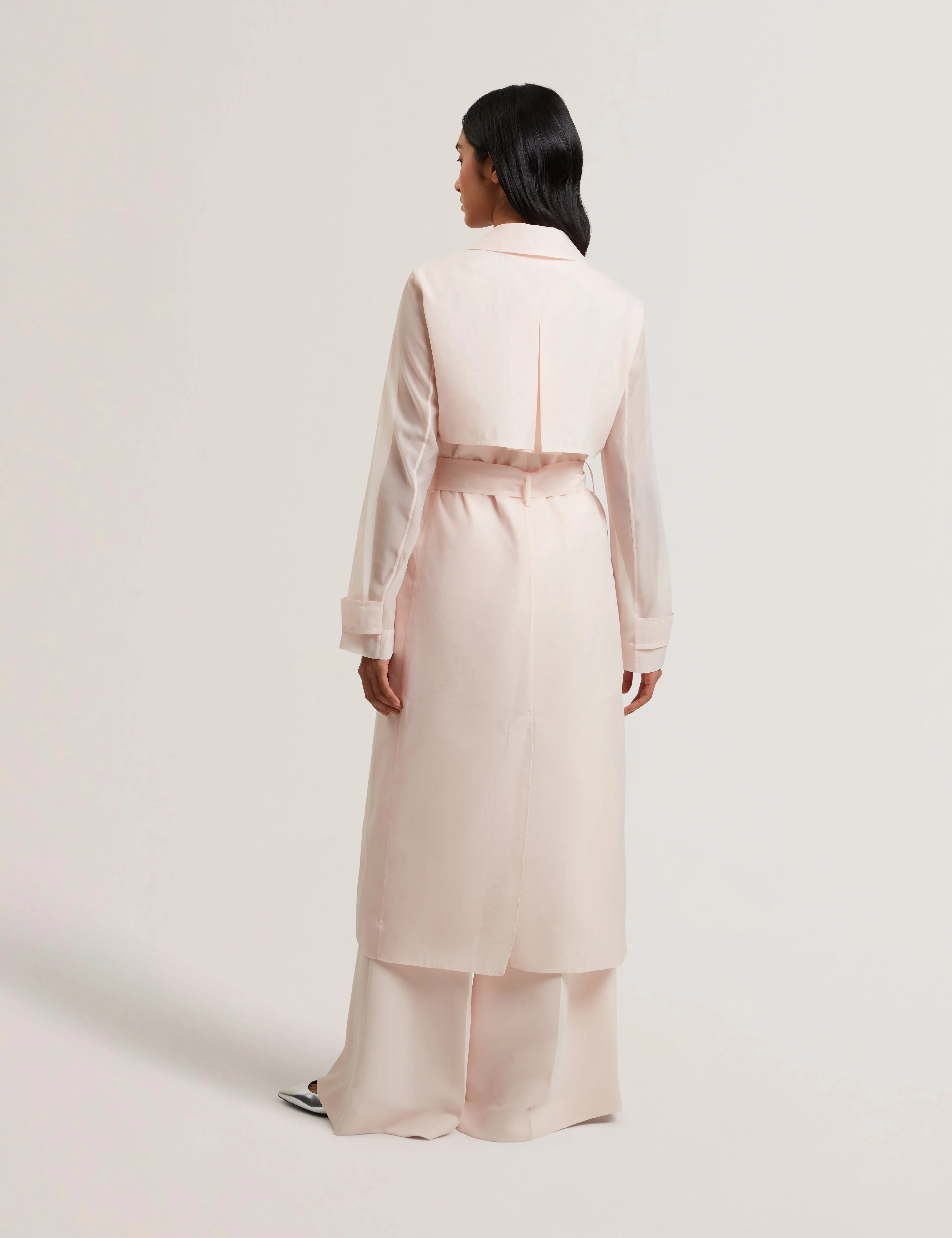 Aplysia Organza Trench Coat With Storm Flaps Pl-Pink