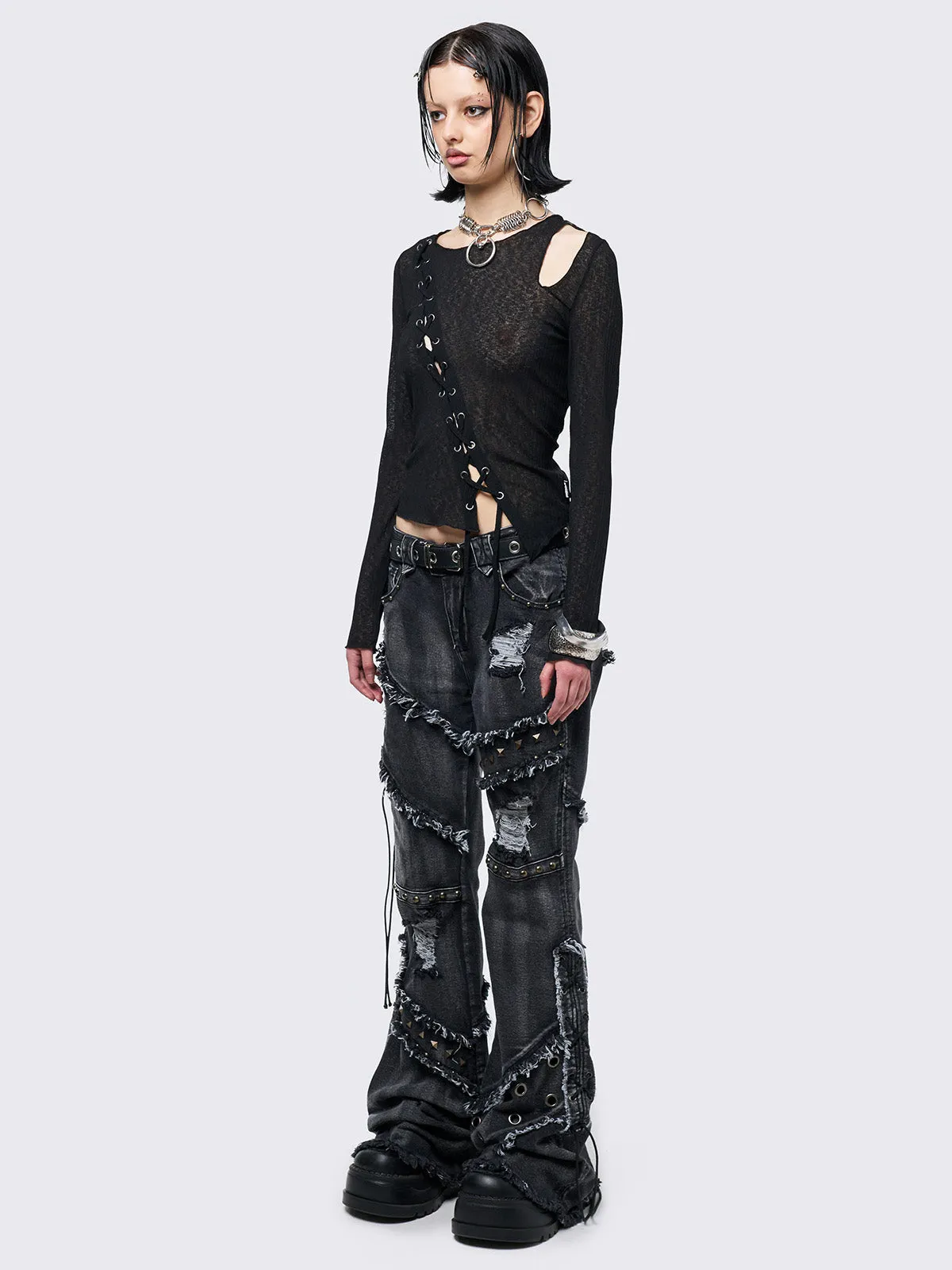 Aryana Black Cut-Out Top
