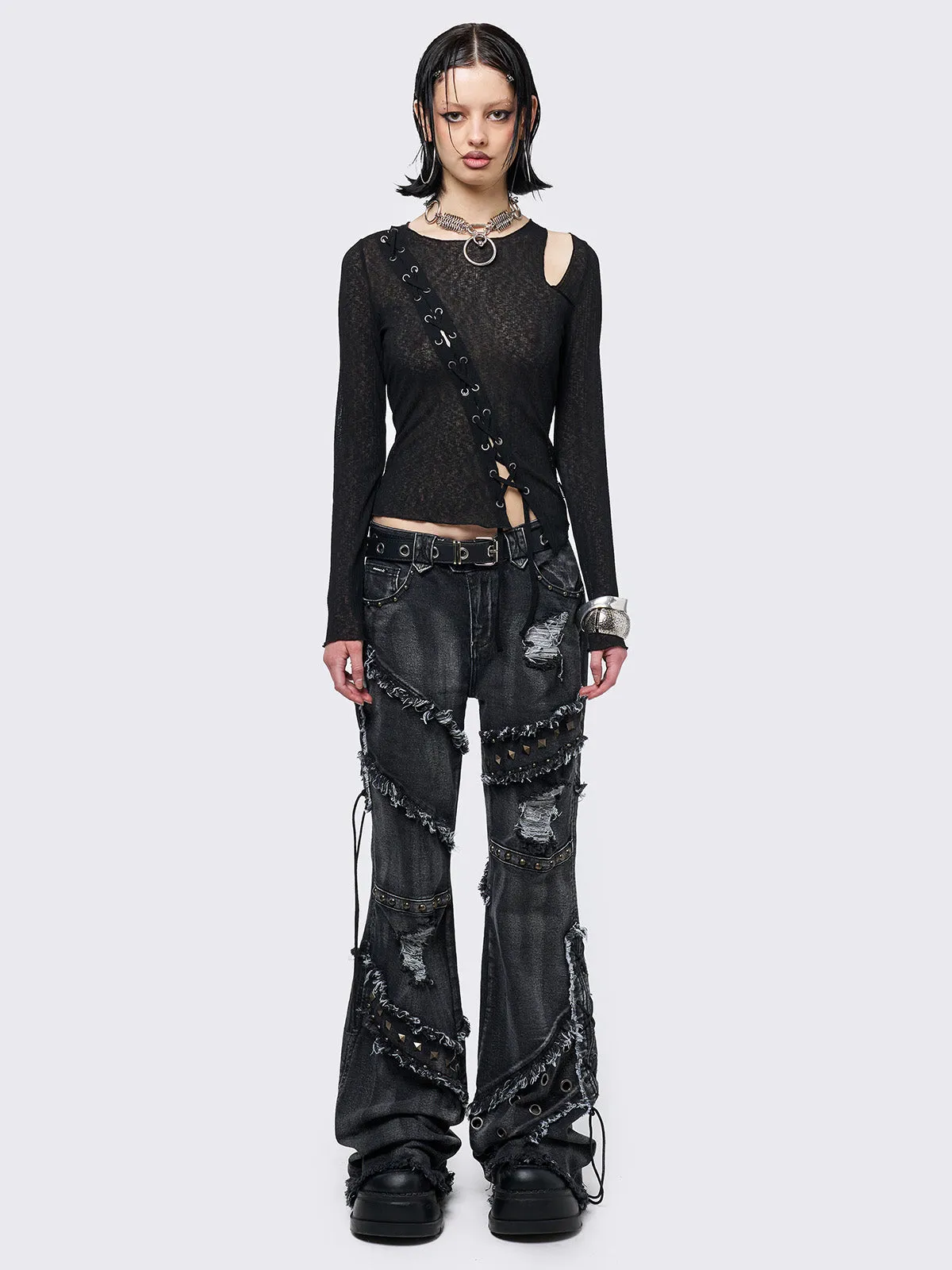 Aryana Black Cut-Out Top