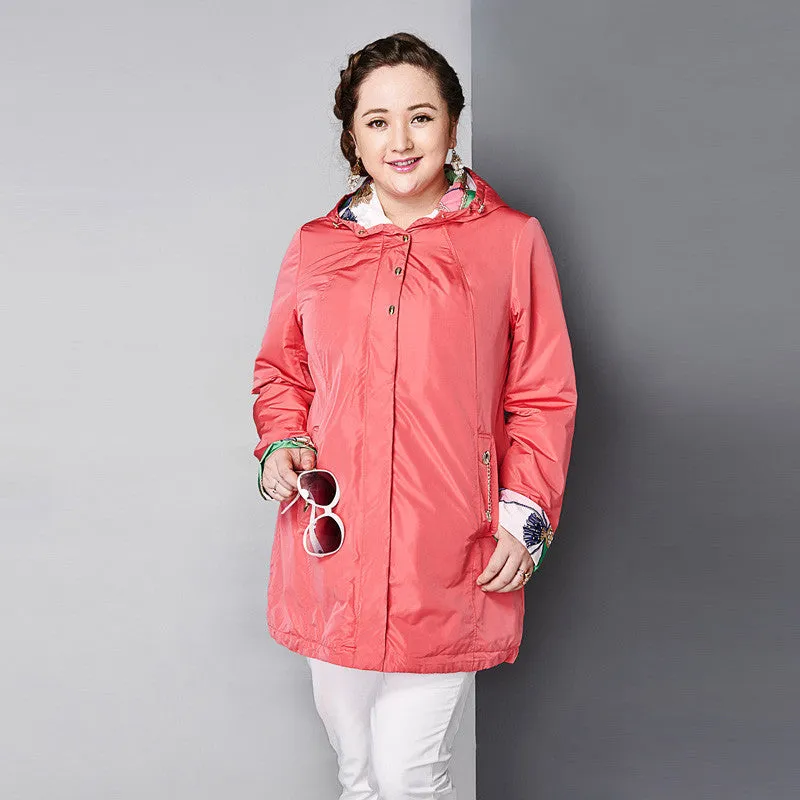 Astrid Women's Coat High Trench Coat Slim Hooded Chain Big Size Fashion AY-1670