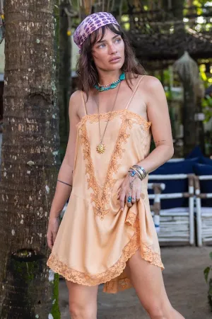 Austin Silk Twill   Lace Mini Slip Dress