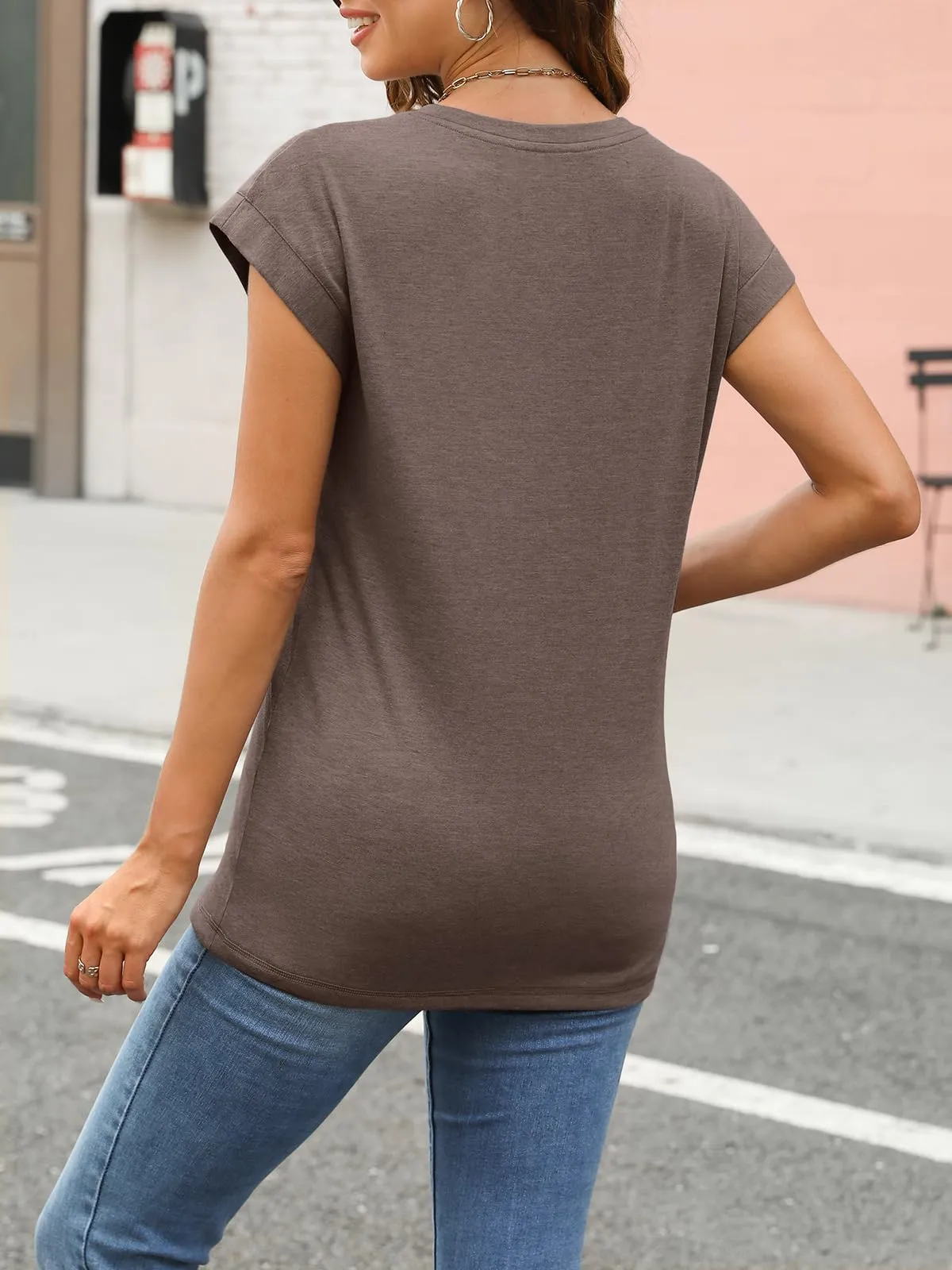 AUTOMET Womens Summer Tops Casual Business Basic Shirts Loose Fit Crewneck Short Sleeve Tshirt Dressy Cute Clothing Fashion Trendy Spring Y2k Outfits 2024