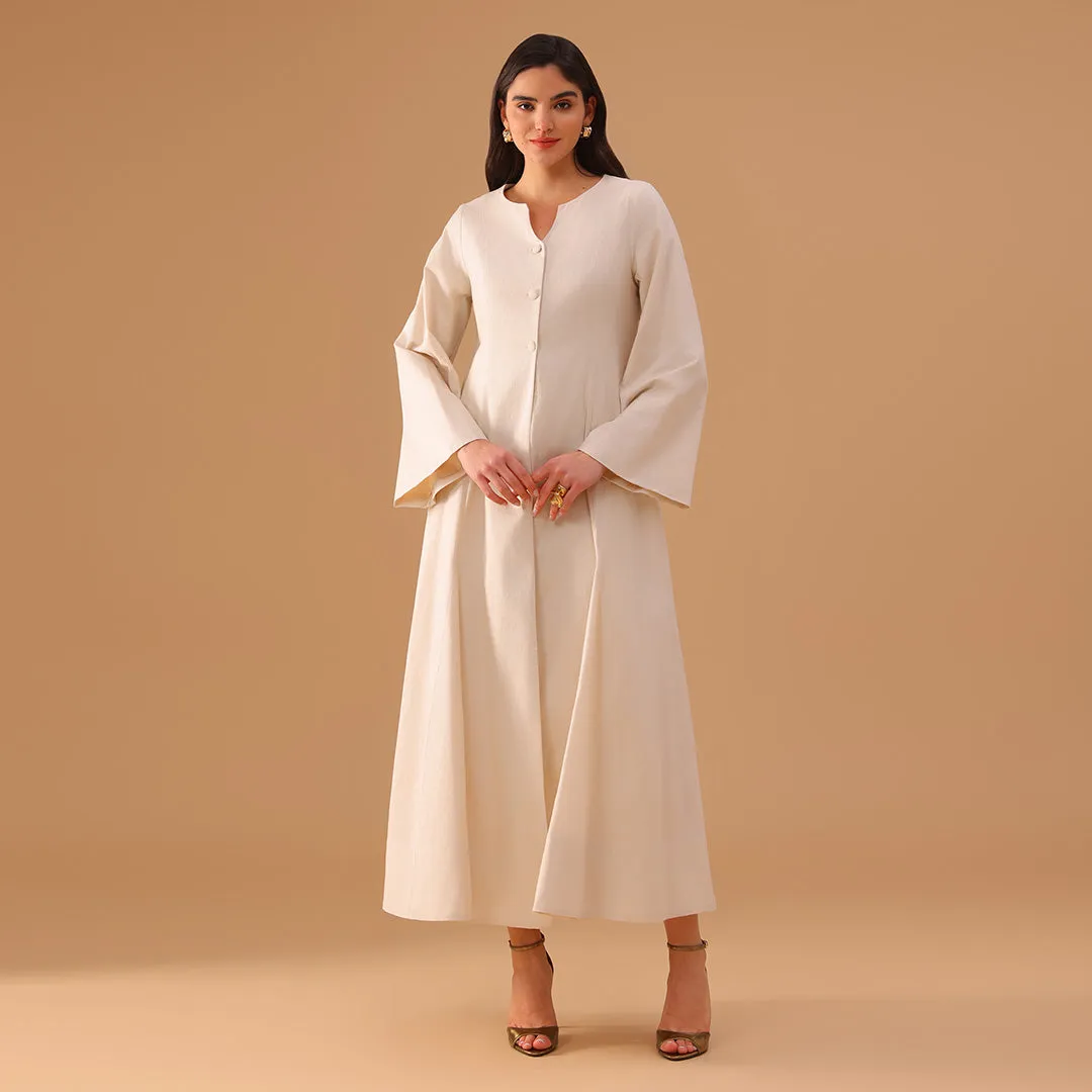 Beige Flared A-Line with Matching Slip Dress