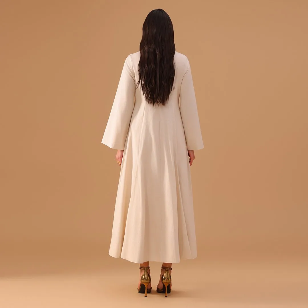 Beige Flared A-Line with Matching Slip Dress
