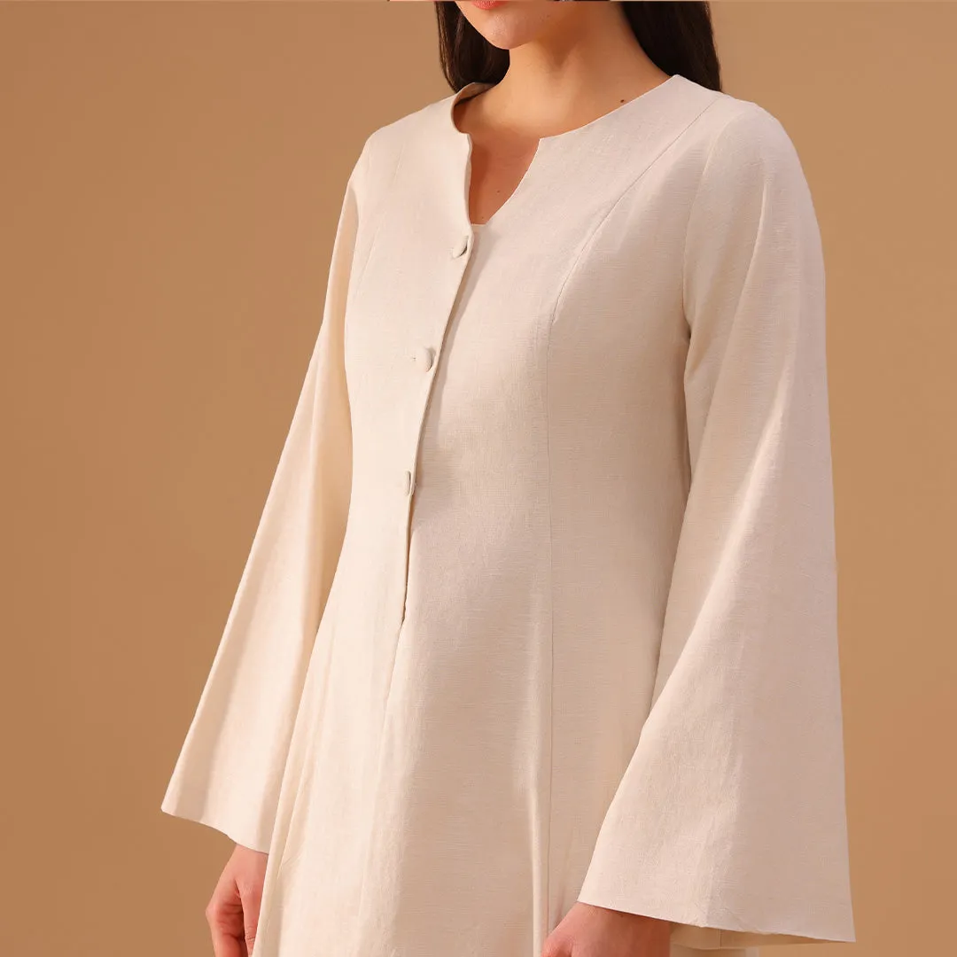 Beige Flared A-Line with Matching Slip Dress