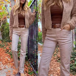 Bevy Flog - Novel Pant in Light brown check