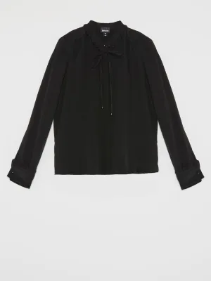 Black Frill Neck Blouse