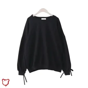 Black Oversized Lace Sweater