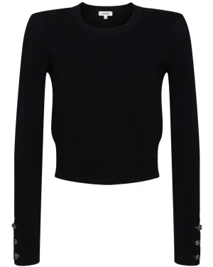 Black Sky Cropped Crewneck Top