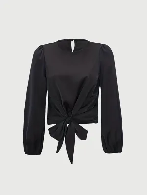 Black Top With Front Tie Up