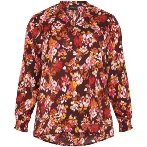 Blouse V print brown/orange