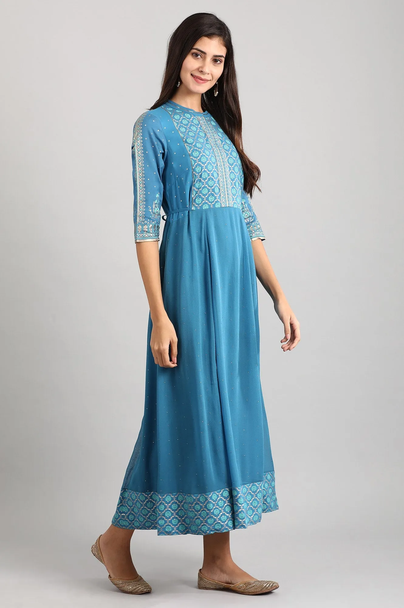 Blue A-Line Dress