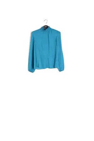Blue loose-fit top
