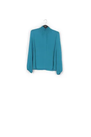 Blue loose-fit top