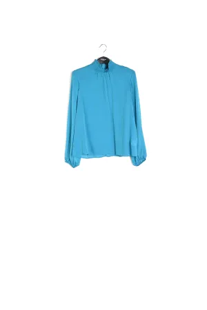 Blue loose-fit top