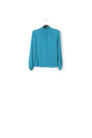 Blue loose-fit top
