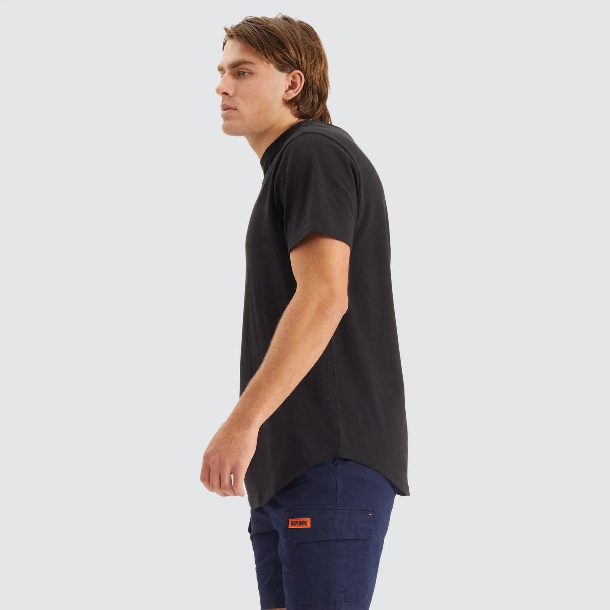 Blueprint Dual Curved T-Shirt Solid Black