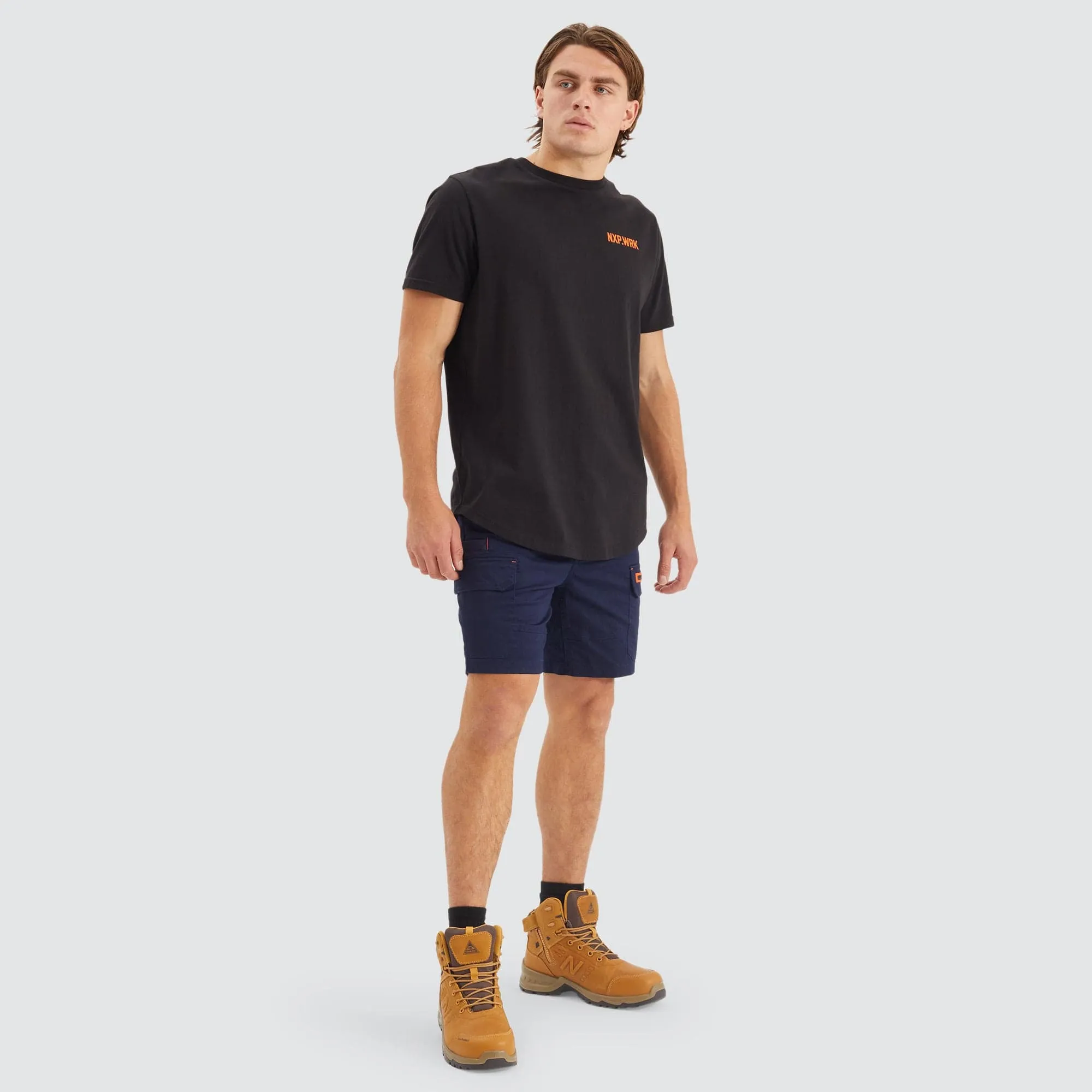 Blueprint Dual Curved T-Shirt Solid Black