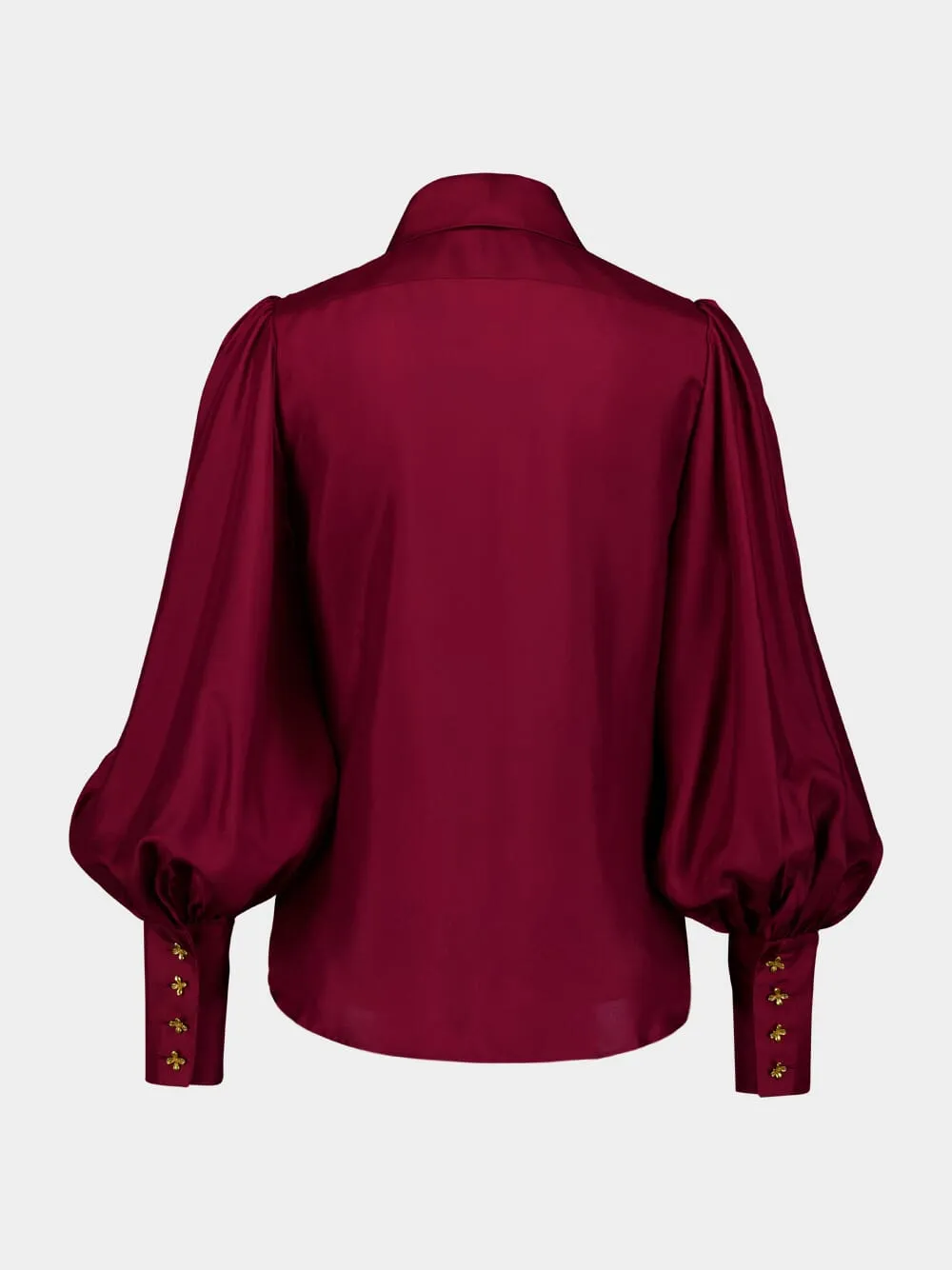Bow-Embellished Silk Blouse