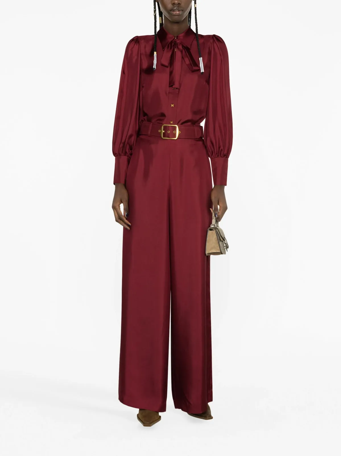 Bow-Embellished Silk Blouse