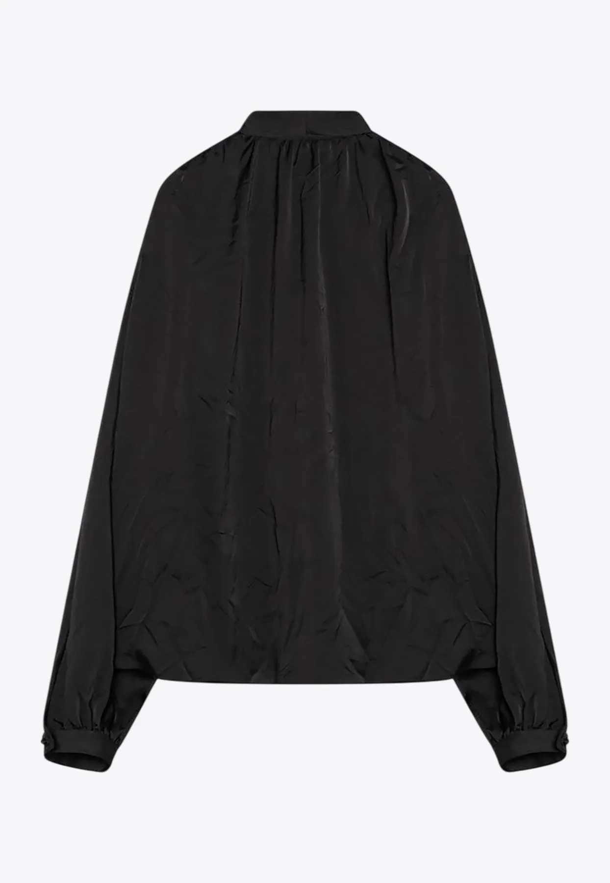 Bow-Neck Cut-Out Blouse