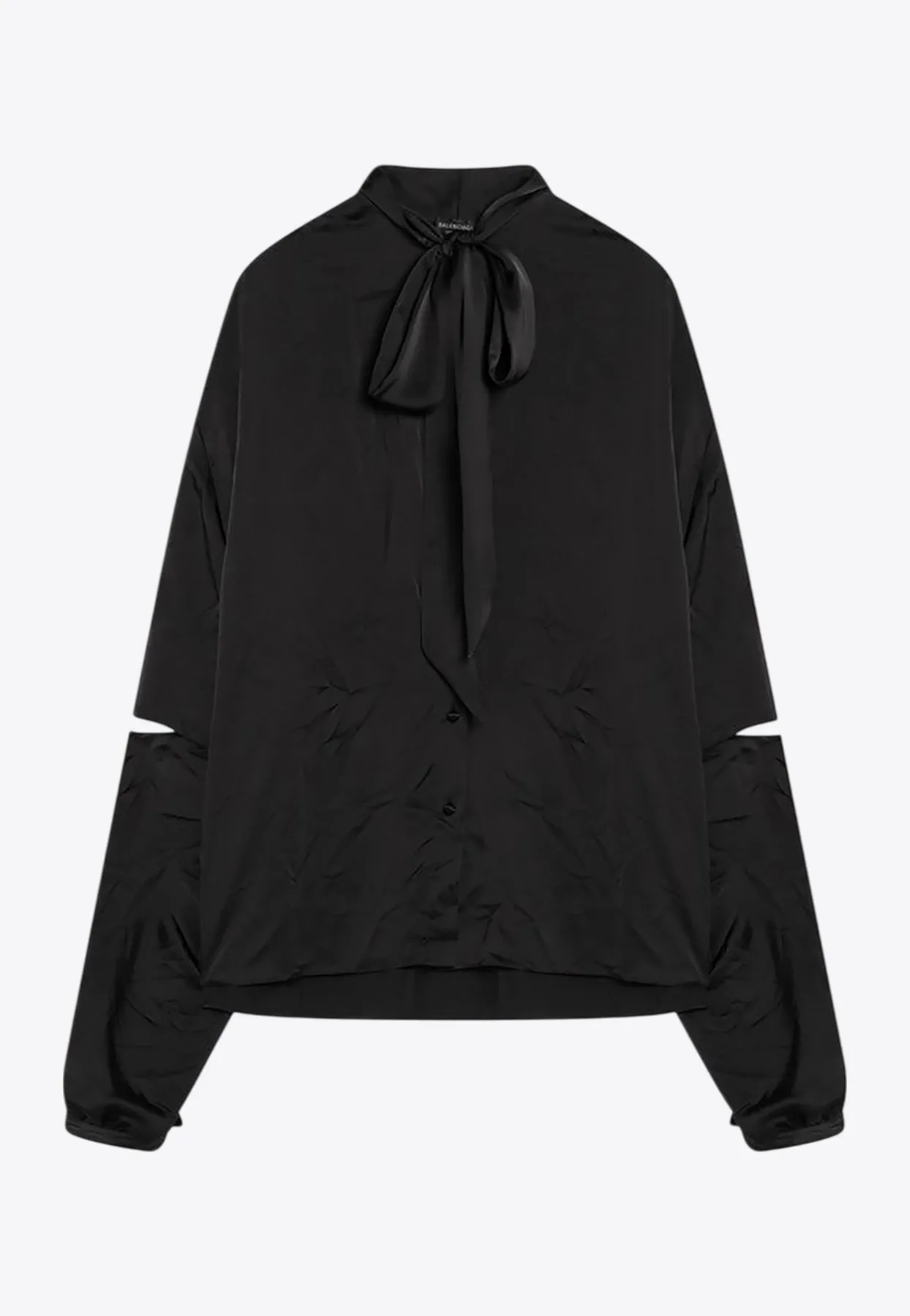 Bow-Neck Cut-Out Blouse