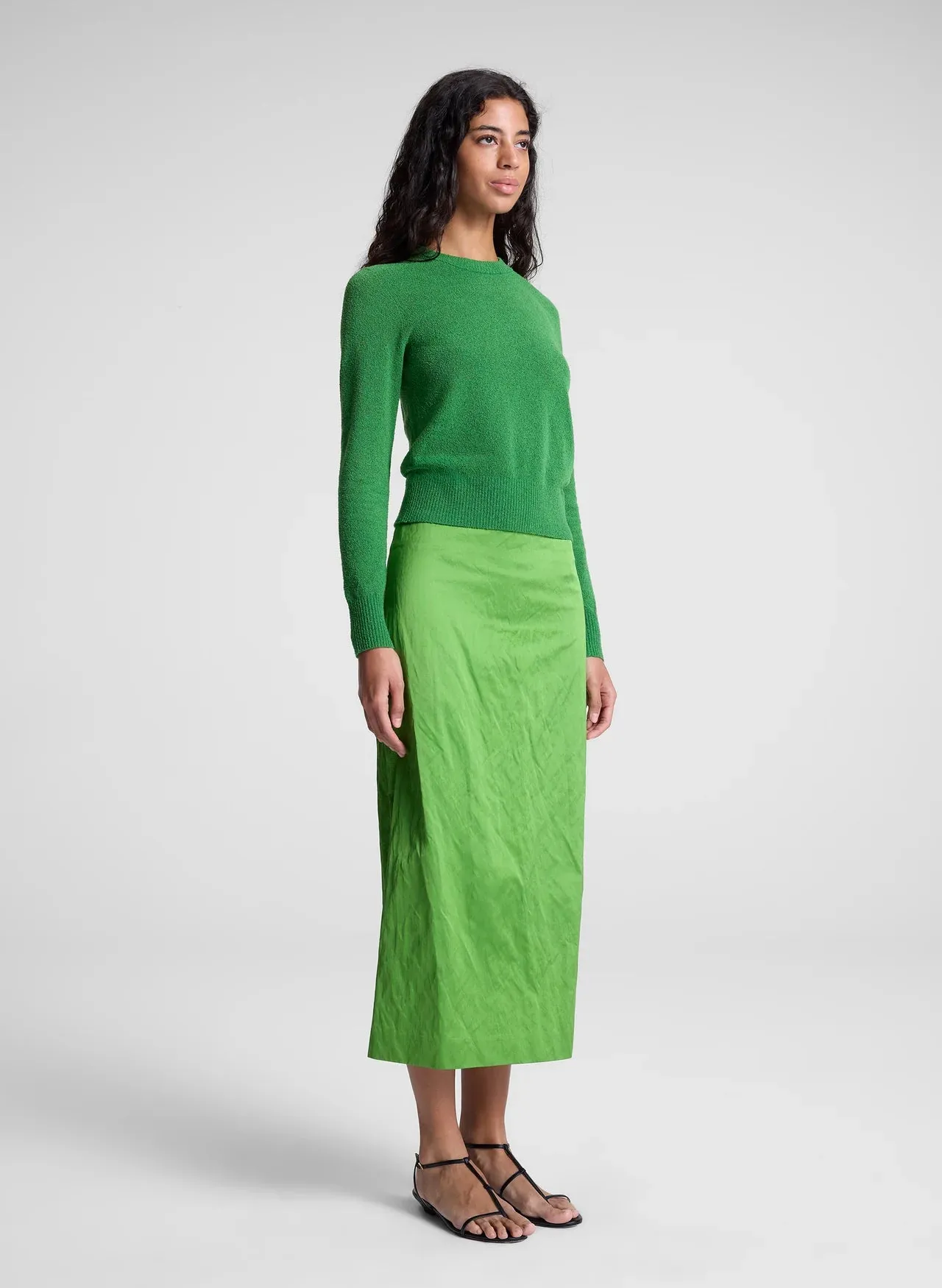 Bradley Cotton Boucle Sweater - Clover