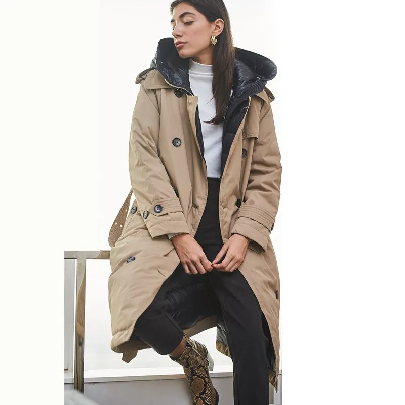 British Trench Coat Winter (White Duck Down)