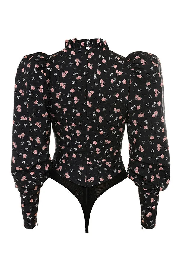 Brittnee | Bloemenprint Top met Romantische Cut-Out