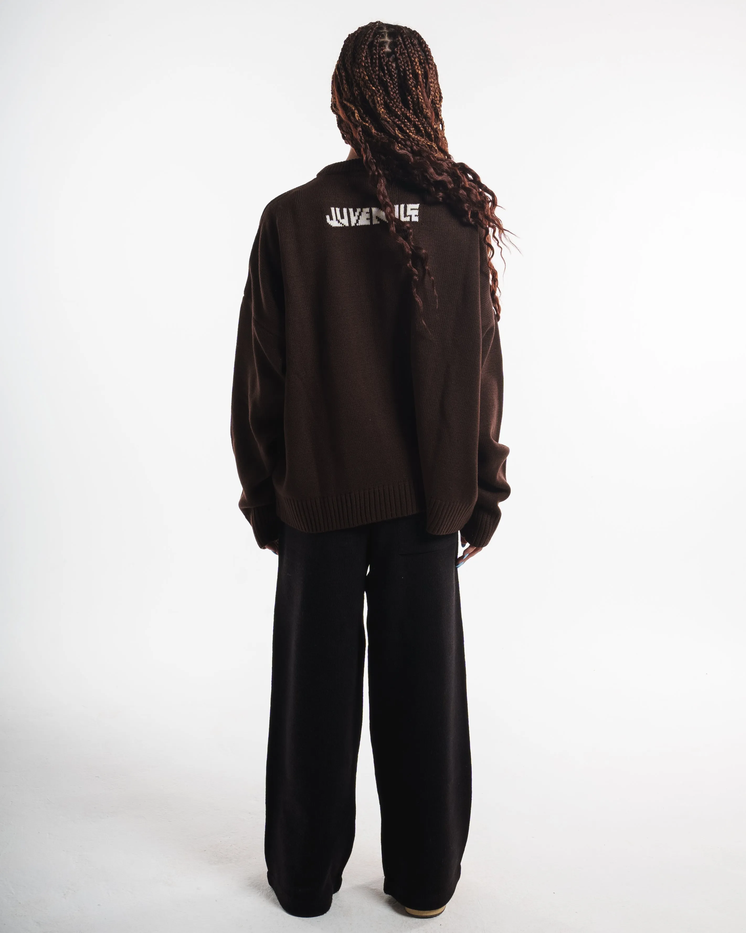 Brown VRV Logo Knit Sweater