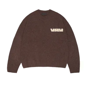 Brown VRV Logo Knit Sweater