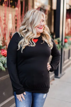 Buffalo Plaid Peek-a-Boo Top- Black