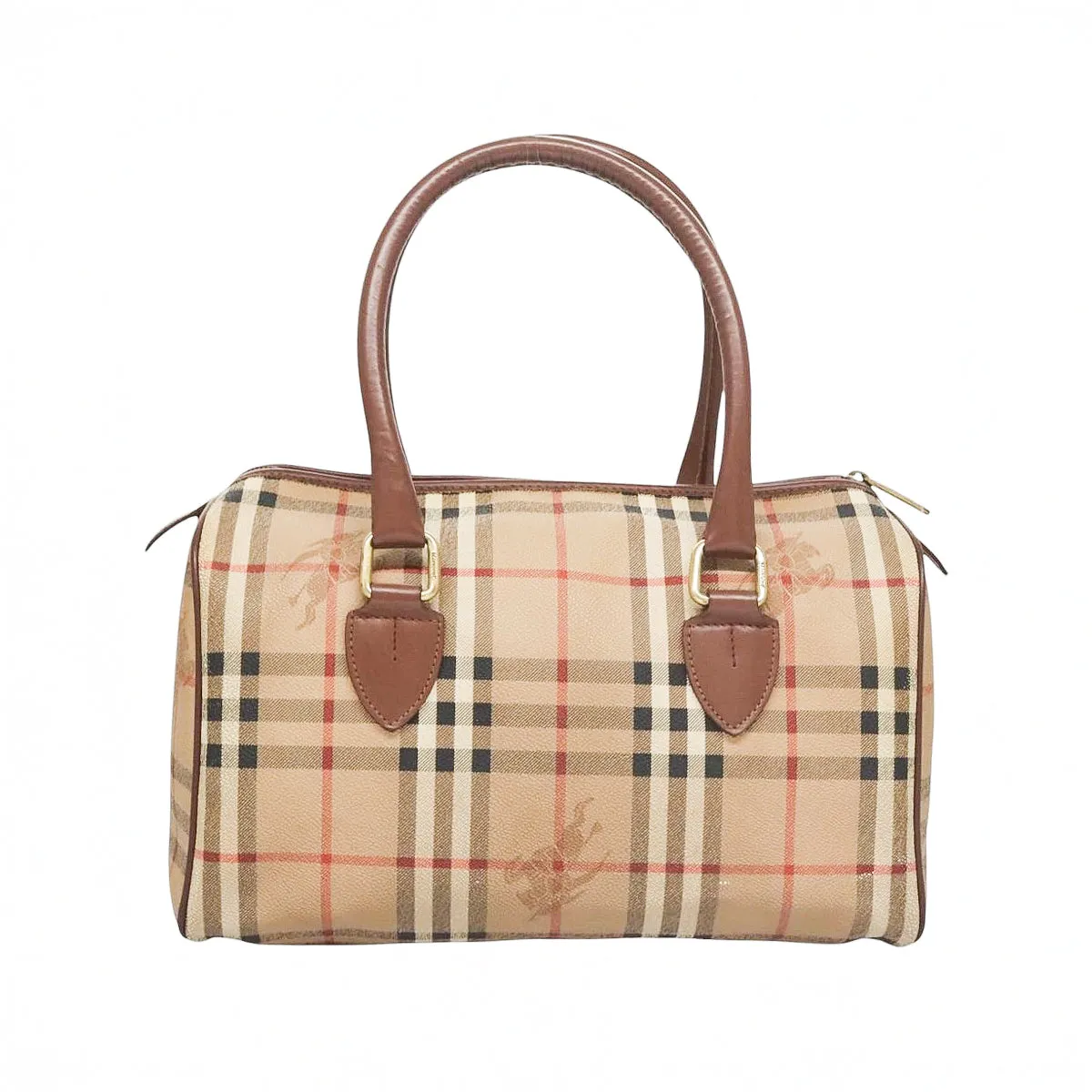 BURBERRY novacheck canvas boston bag
