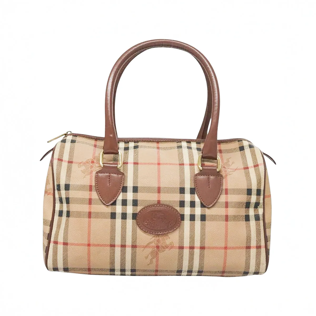 BURBERRY novacheck canvas boston bag
