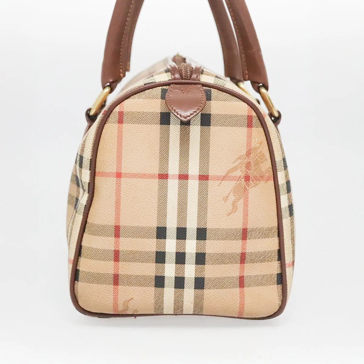 BURBERRY novacheck canvas boston bag