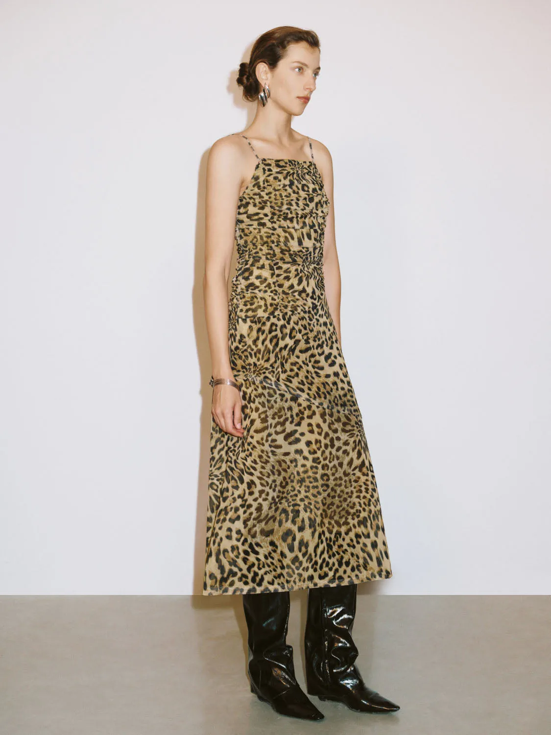 Cami Leopard Printed A-Line Dresses
