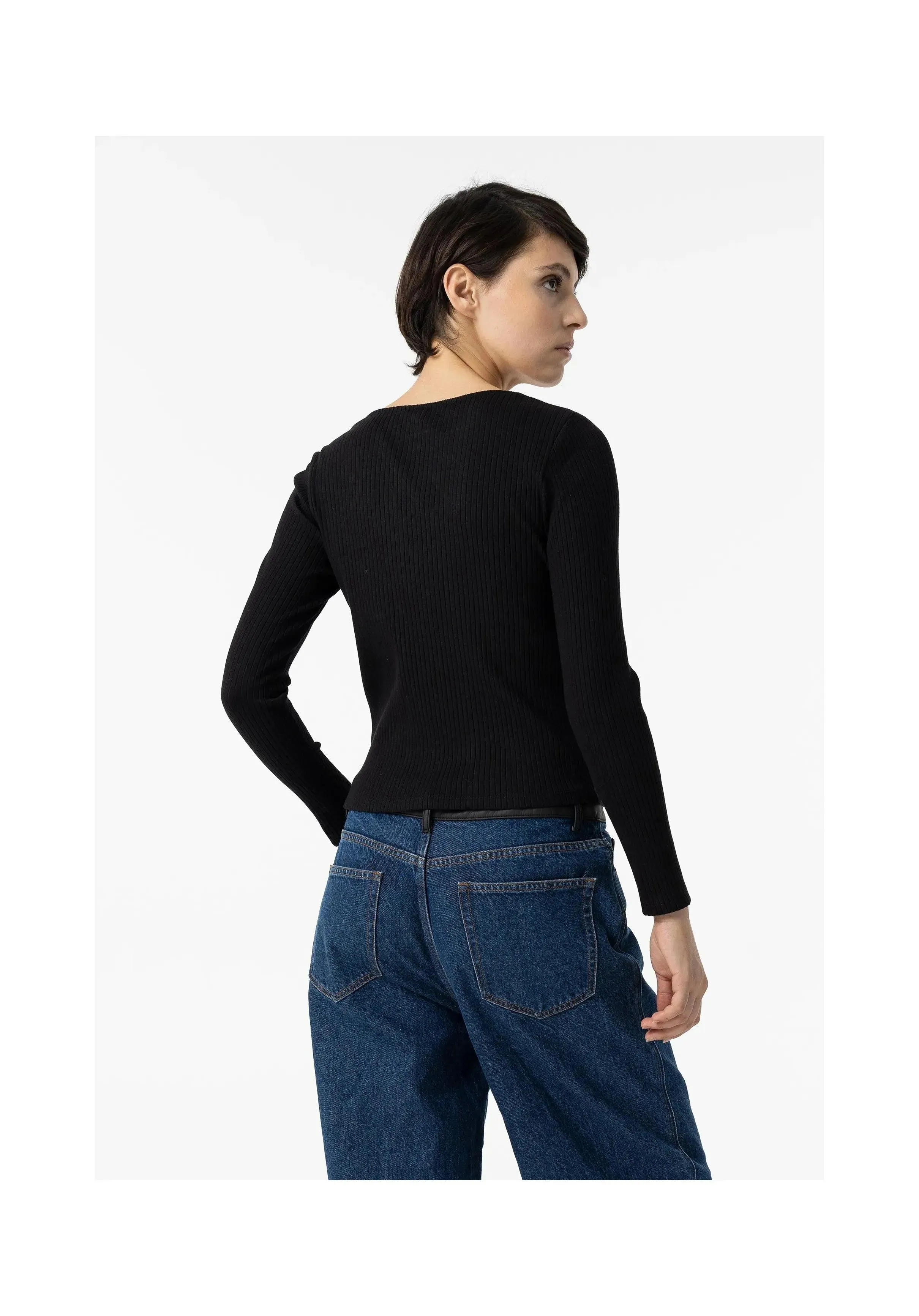 Camiseta Tiffosi Cora Canalé Cut Out Negro