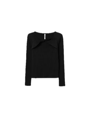 Camiseta Tiffosi Cora Canalé Cut Out Negro