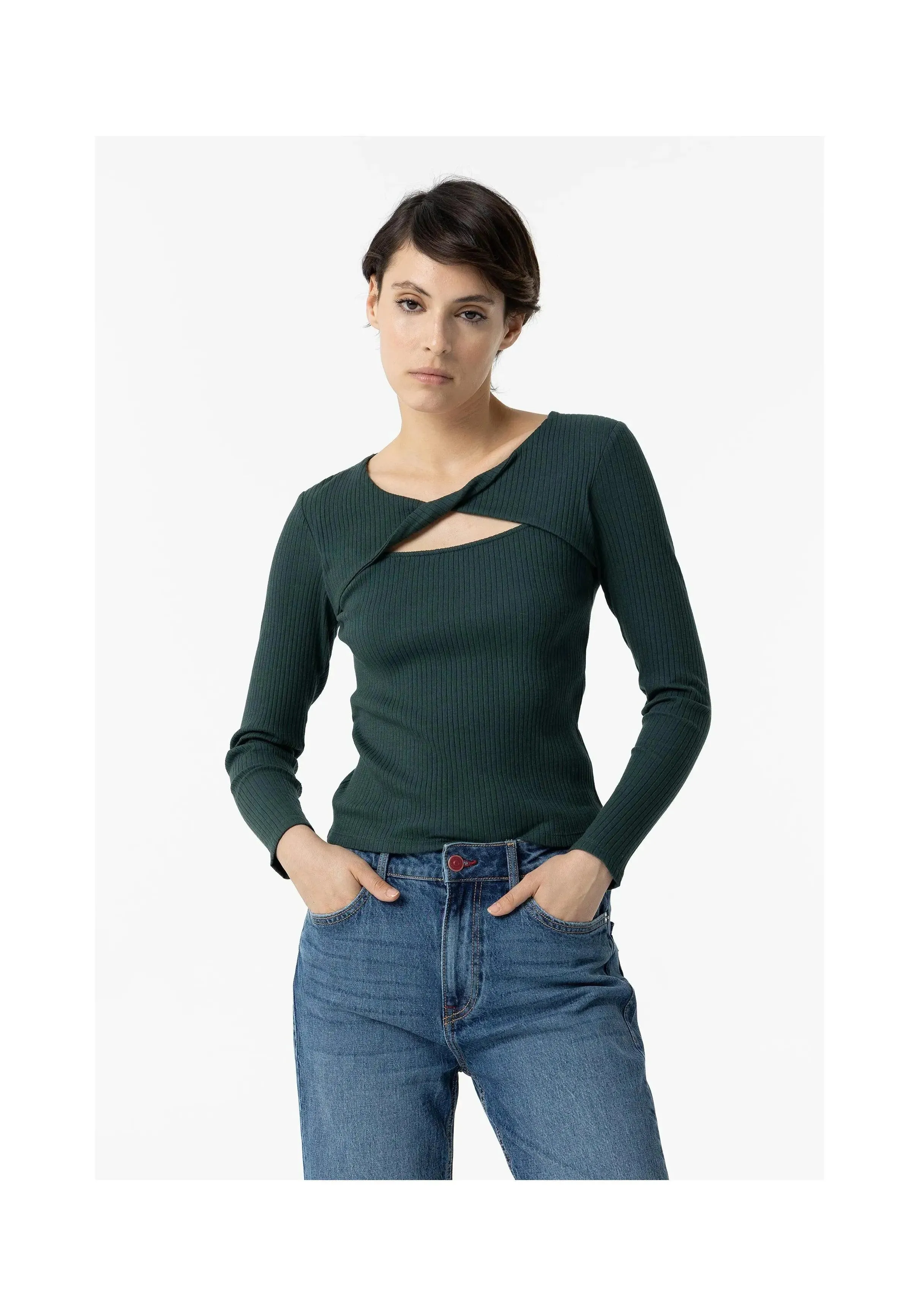 Camiseta Tiffosi Cora Canalé Cut Out Verde