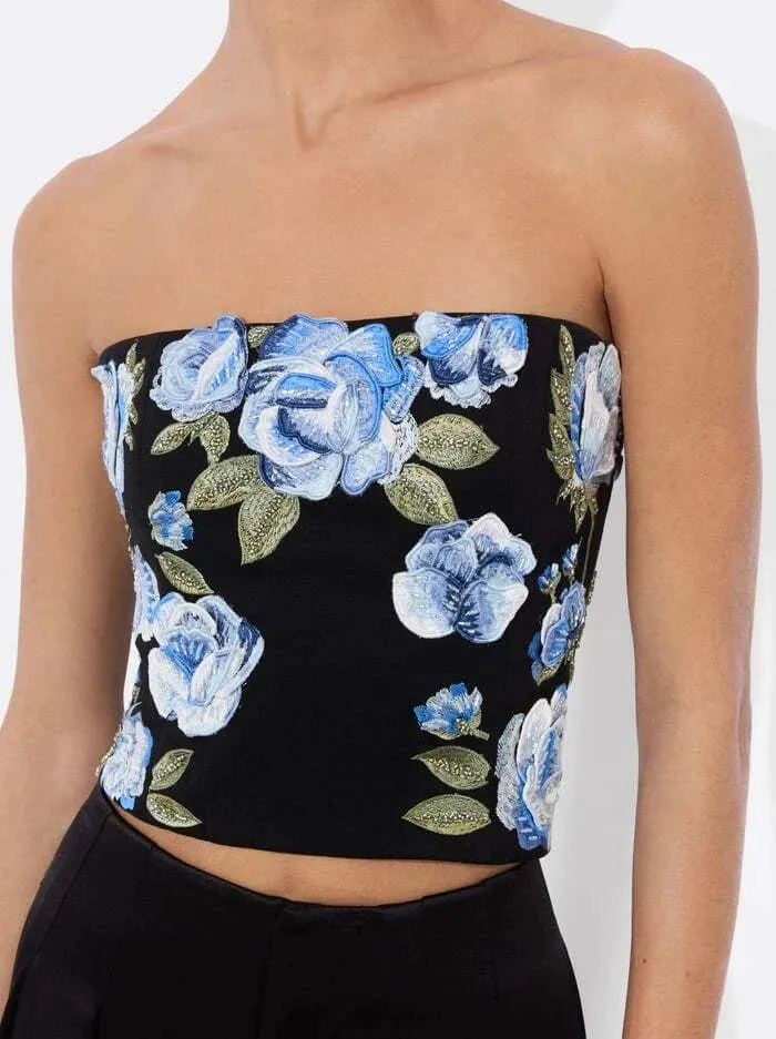 Cece Embellished Top - Black Multi